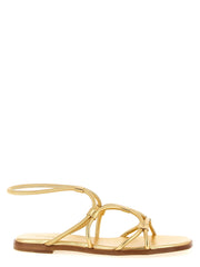 Gianvito Rossi Gold Lamb Leather Flat Sandals
