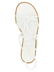 Gianvito Rossi White Lamb Leather Flat Sandals