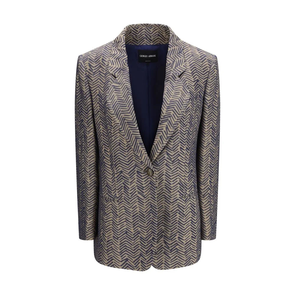 Giorgio Armani Beige Viscose Blazer - IT42 | L