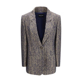 Giorgio Armani Beigefarbene Viskose-Blazer - IT42 | L