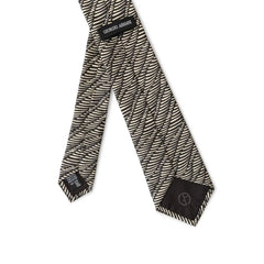 Giorgio Armani Black And White Silk Ty - Neckties