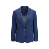 Giorgio Armani Blue Elastane Denim Jacket - IT44 | L