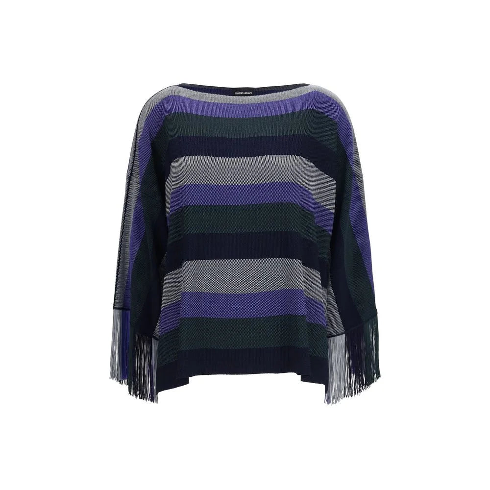 Giorgio Armani Blue Viscose Sweater - IT46|XL