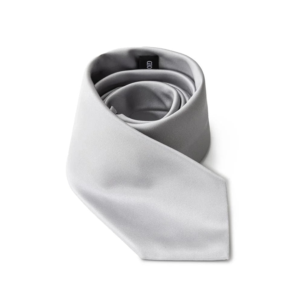 Giorgio Armani Silver Silk Tie - One Size