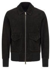 GIORGIO BRATO Black Lamb Leather Leather Jacket