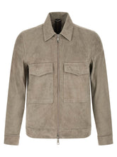 GIORGIO BRATO Gray Lamb Leather Leather Jacket