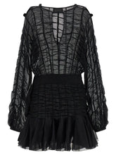Giovanni Bedin Black Cotton Short Dress - IT40
