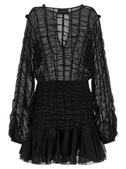 Giovanni Bedin Black Cotton Short Dress - IT40