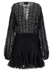 Giovanni Bedin Black Cotton Short Dress - IT40