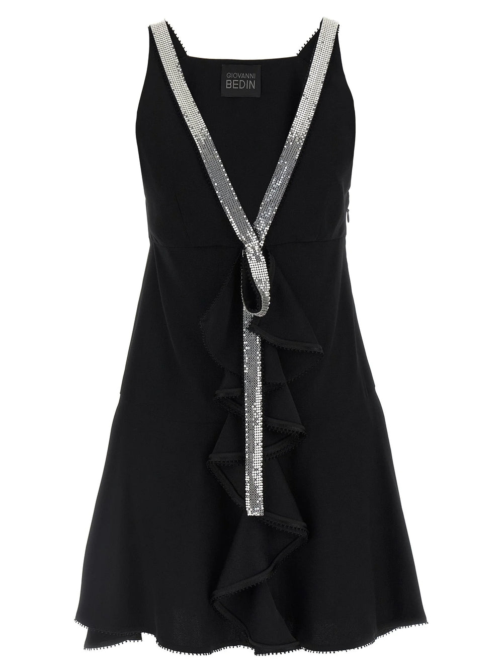 Giovanni Bedin Black Viscose Short Dress - IT40