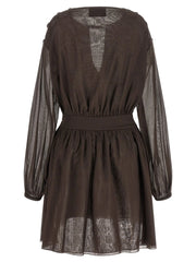 Giovanni Bedin Brown Cotton Short Dress - IT40