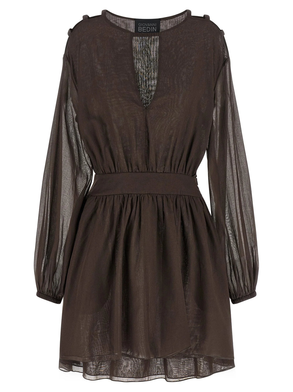 Giovanni Bedin Brown Cotton Short Dress - IT40