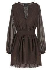 Giovanni Bedin Brown Cotton Short Dress - IT40