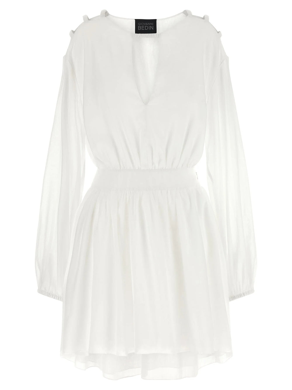Giovanni Bedin White Cotton Short Dress - IT38