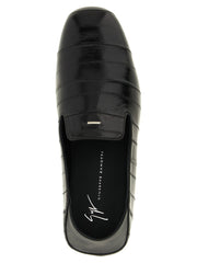 Giuseppe Zanotti Black Leather Slip-On Loafers