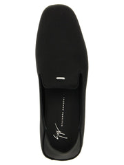 Giuseppe Zanotti Black Viscose Slip-On Loafers