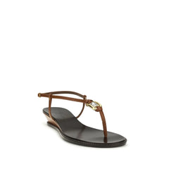 Giuseppe Zanotti Hnědé sandály Bos Taurus na klínku z teletiny kůže