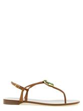 Sandales plates en cuir d'agneau marron Giuseppe Zanotti