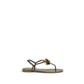 Giuseppe Zanotti Brown Stainless Steel Flat Sandals