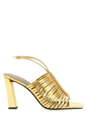 Giuseppe Zanotti Gold Calfskin Stiletto Heel Sandals