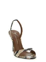 Giuseppe Zanotti Gray Snake Skin Stiletto Heel Sandals - EU41/US11