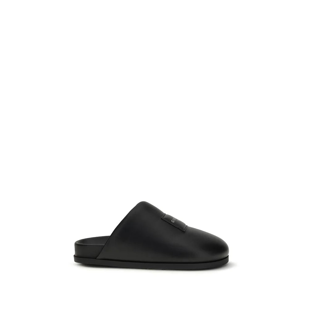 Givenchy Black Calf Leather Bos Taurus Mules