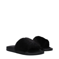 Givenchy Black Cotton Slippers Sandals