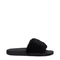 Givenchy Black Cotton Slippers Sandals - Sandals