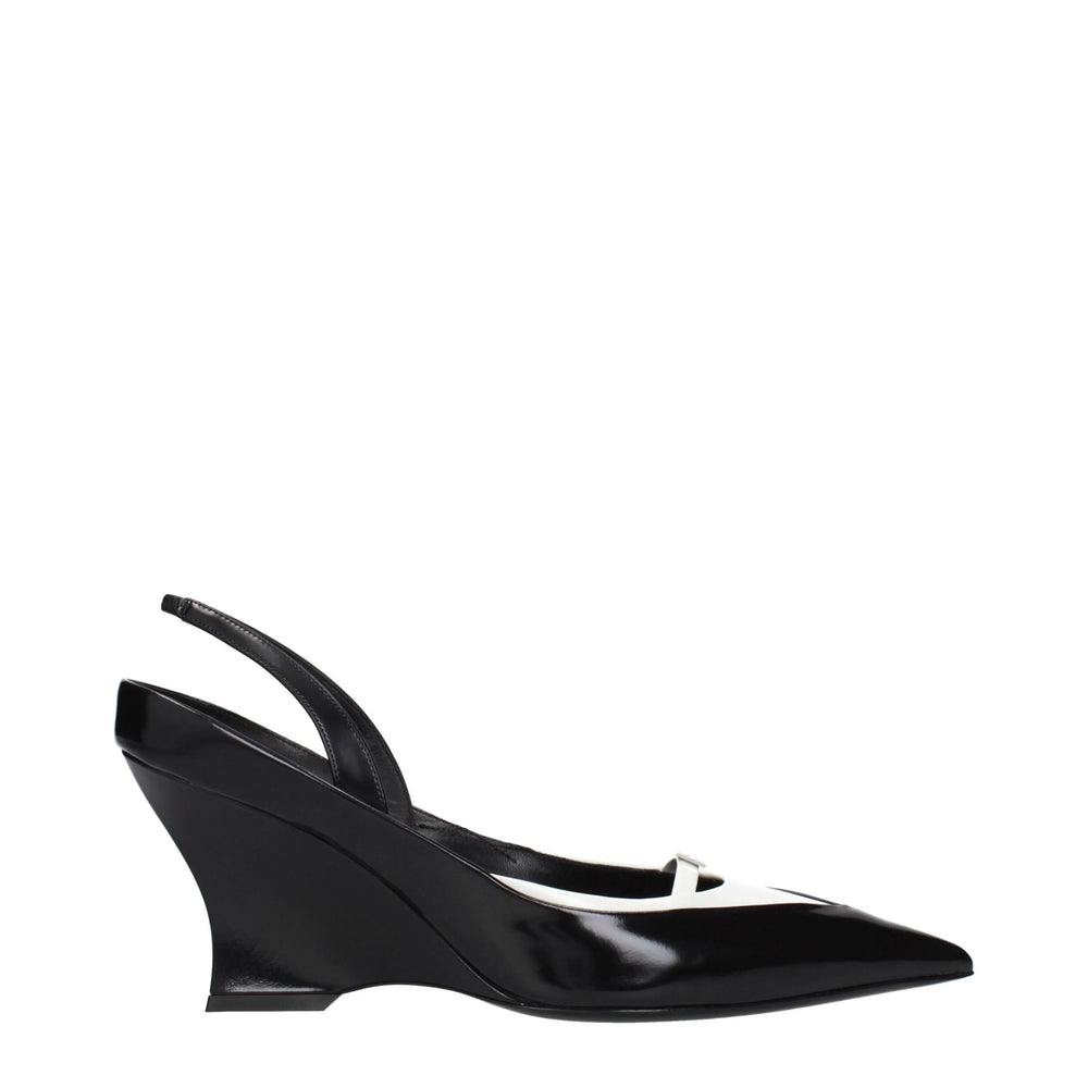 Givenchy Black Leather Wedge Sandals - EU39.5/US9.5