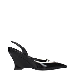 Givenchy Black Leather Wedge Sandals - EU39.5/US9.5