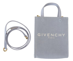 Givenchy Blue Coated Canvas Vertical Cloud Mini Shoulder Bag - Shoulder Bags