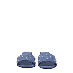 Givenchy Blue Fabric Flat Sandals - Sandals
