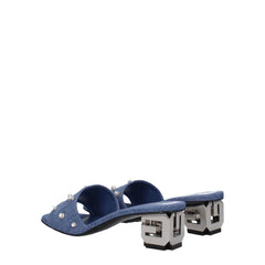 Givenchy Blue Fabric Flat Sandals - Sandals