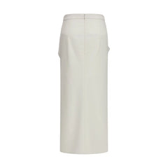 Givenchy White Wool Oves Aries Long Skirt - IT36 | XS