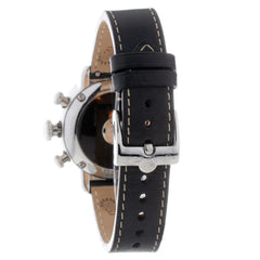 GLAM ROCK Black Leather Dress Watch
