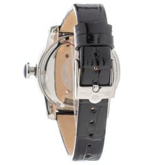 GLAM ROCK Black Leather Dress Watch