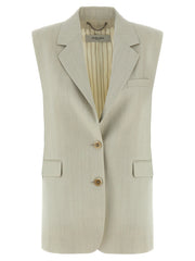Golden Goose Beige Virgin Wool Sleeveless Jacket