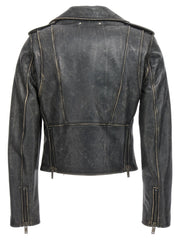 Golden Goose Black Cowhide Leather Jacket