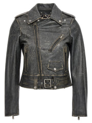 Golden Goose Black Cowhide Leather Jacket