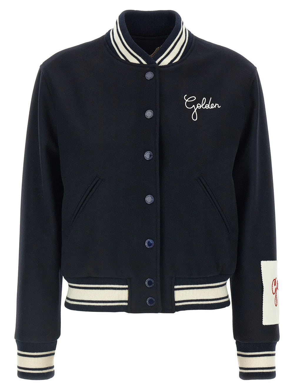 Golden Goose Blue Virgin Wool Bomber