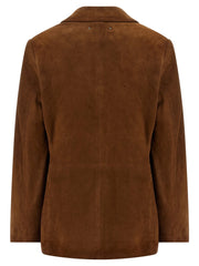 Golden Goose Brown Lamb Leather Leather Jacket
