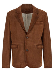 Golden Goose Brown Lamb Leather Leather Jacket