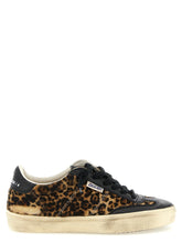 Golden Goose multicolor cowhide low top sneakers featuring signature distressed finish and star patch in a front view.
