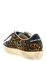 Rear view of Golden Goose low tops highlighting the branded heel tab and premium cowhide construction.