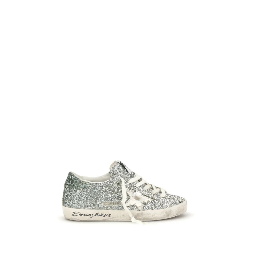 Golden Goose Silver Fabric Low Top Sneakers