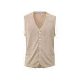Gran Sasso Beige Cotton Sleveless Jacket - IT50 | L - Vests