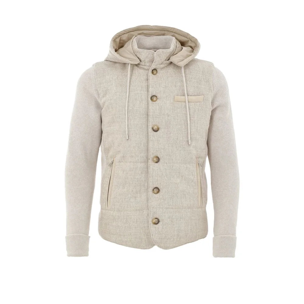 Gran Sasso Beige Wool Shell Jacket - IT50 | L - Sport Jackets