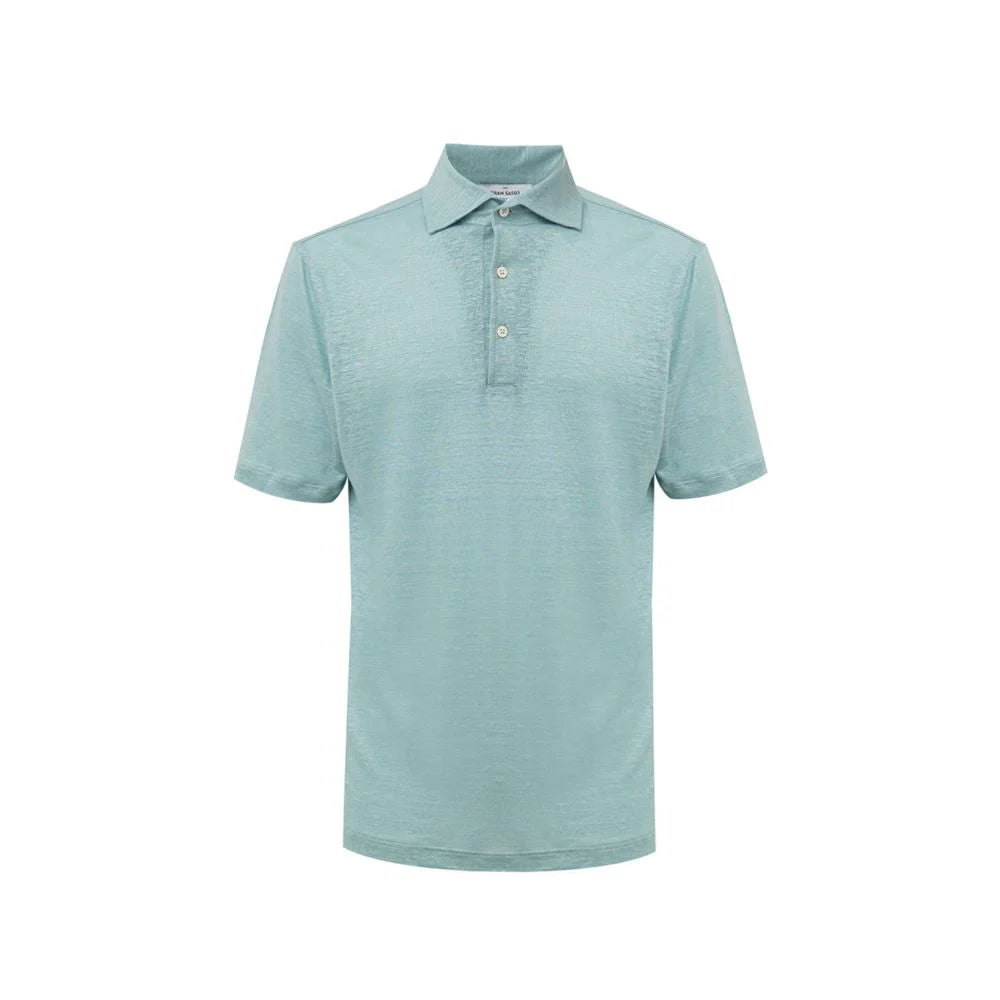 Gran Sasso Blue Linen Polo Shirt - IT50 | L - Polos
