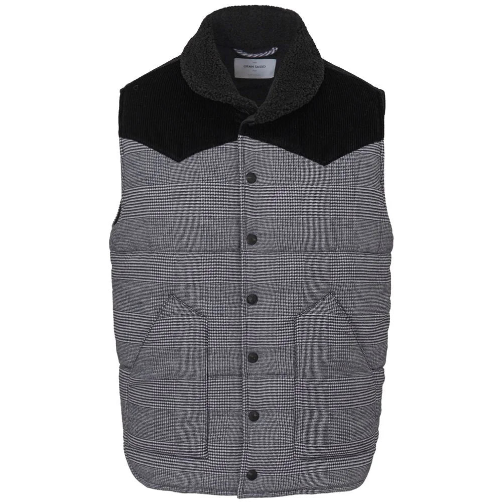 Gran Sasso Gray Cotton Sleveless Jacket - IT50 | L - Vests