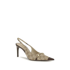 Gucci Beige Fabric High Heel Pumps